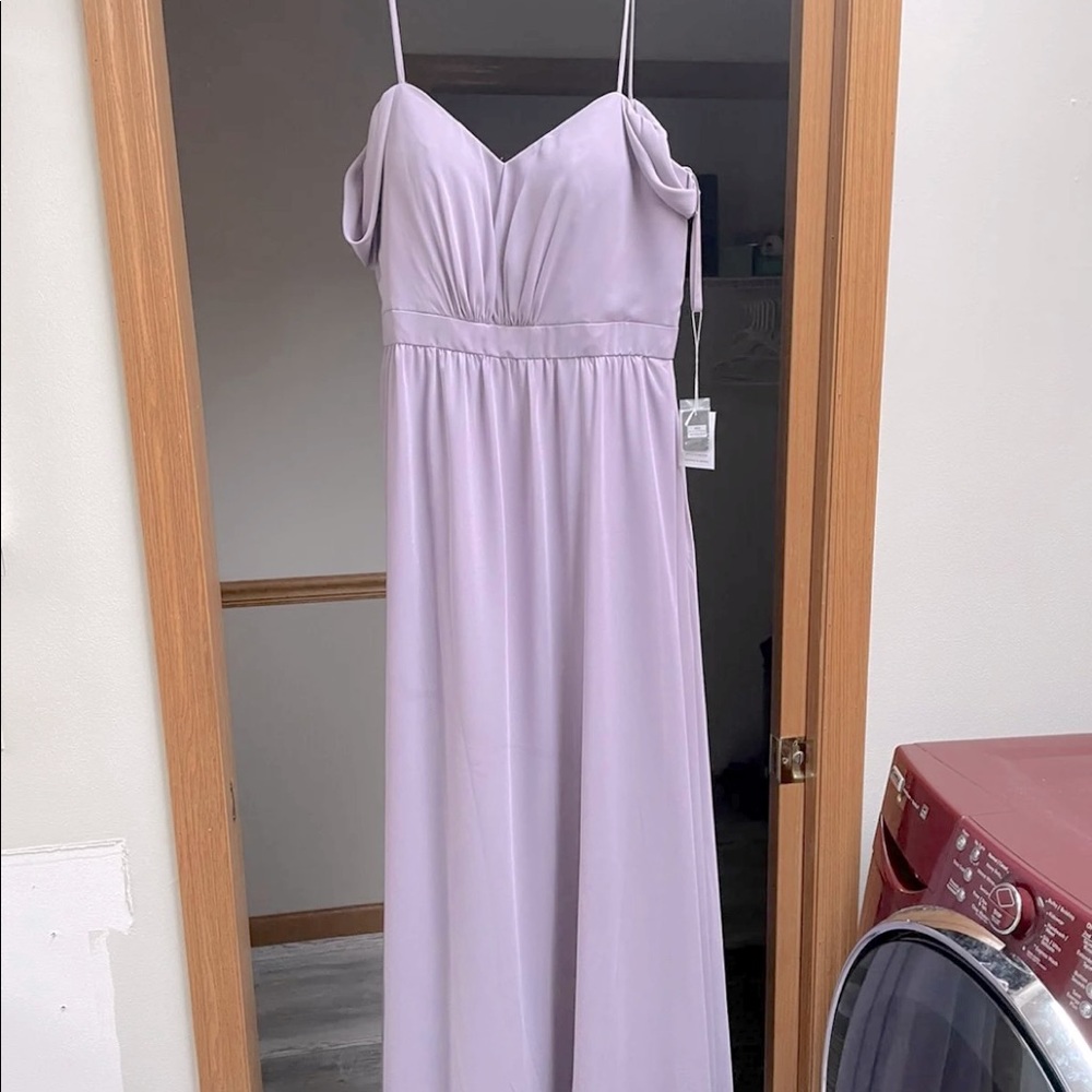 French lilac bridesmaid dress